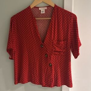 Urban romantics button down polka dot top